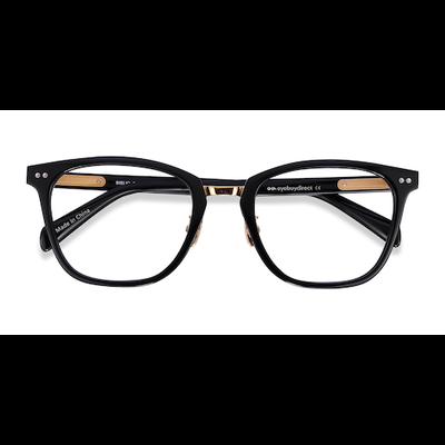 Unisex s square Black Acetate, Metal Prescription eyeglasses - Eyebuydirect s Biblio