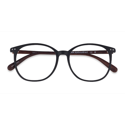 Unisex s round Matte Black Plastic Prescription eyeglasses - Eyebuydirect s Lucia