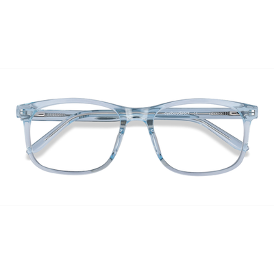Male s rectangle Clear Blue Acetate Prescription eyeglasses - Eyebuydirect s Ballast