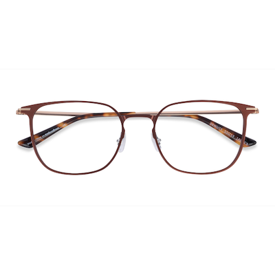 Unisex s square Brown & Gold Aluminium Alloy,Titanium Prescription eyeglasses - Eyebuydirect s Density