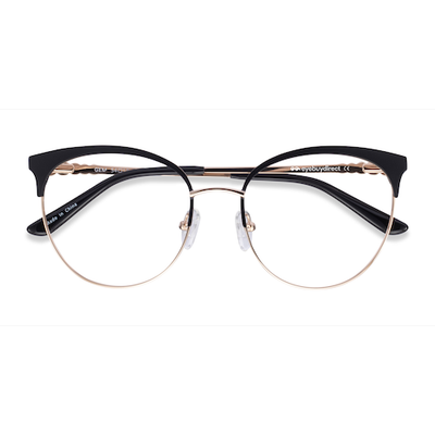 Female s horn Black Gold Metal Prescription eyeglasses - Eyebuydirect s Gem