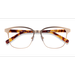 Unisex s square Matte Gold Tortoise Acetate,Metal Prescription eyeglasses - Eyebuydirect s Intense