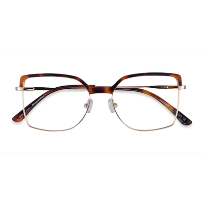 Unisex s geometric Tortoise & Gold Acetate, Metal Prescription eyeglasses - Eyebuydirect s Further