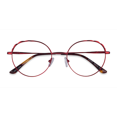 Female s round Burgundy Metal Prescription eyeglasses - Eyebuydirect s Cloud
