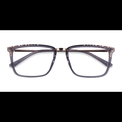 Male s rectangle Clear Gray Acetate,Metal Prescription eyeglasses - Eyebuydirect s Volume