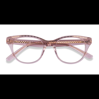 Female s horn Clear Pink Gold Acetate Prescription eyeglasses - Eyebuydirect s Arcady