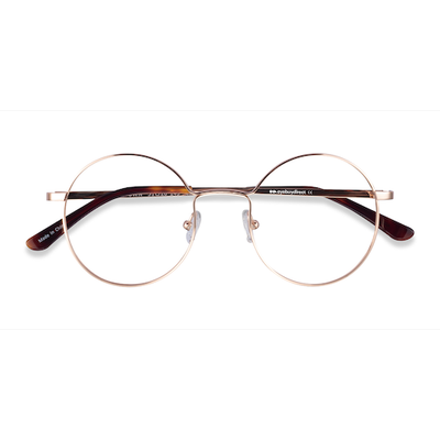 Unisex s round Rose Gold Titanium Prescription eyeglasses - Eyebuydirect s Midtown