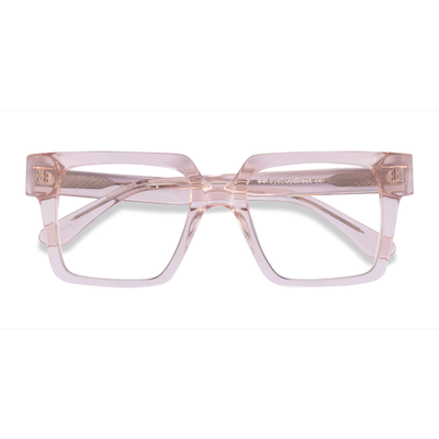 Unisex s square Clear Pink Acetate Prescription eyeglasses - Eyebuydirect s Granada