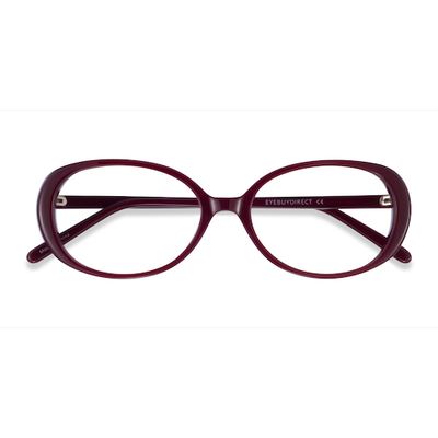 Female s oval Burgundy Acetate Prescription eyeglasses - Eyebuydirect s Surrey