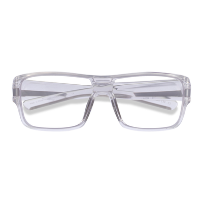 Unisex s rectangle Clear Gray Plastic Prescription eyeglasses - Eyebuydirect s Flash