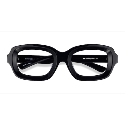 Unisex s rectangle Black Acetate Prescription eyeglasses - Eyebuydirect s Borough