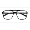 Unisex s aviator Shiny Black Acetate Prescription eyeglasses - Eyebuydirect s Zeal