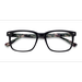 Male s rectangle Solid Black Green Acetate Prescription eyeglasses - Eyebuydirect s Montage