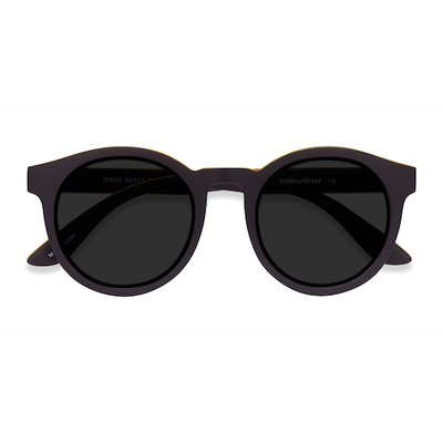 Unisex s round Matte Coffee Plastic Prescription sunglasses - Eyebuydirect s Oasis