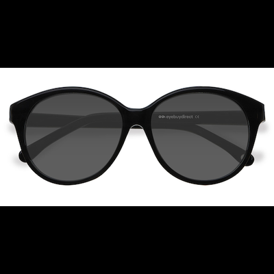 Female s round Dark Gray Acetate Prescription sunglasses - Eyebuydirect s Stella
