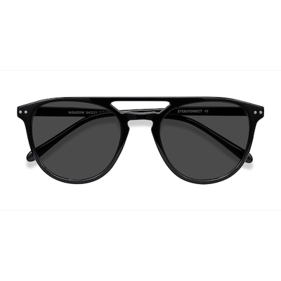 Unisex s aviator Black Plastic Prescription sunglasses - Eyebuydirect s Meadow