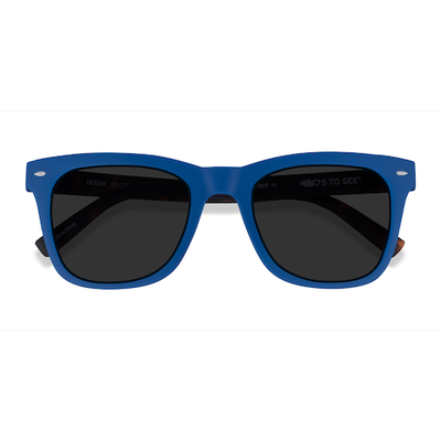 Unisex s square Atlantic Blue & Warm Tortoise Plastic Prescription sunglasses - Eyebuydirect s Ocean