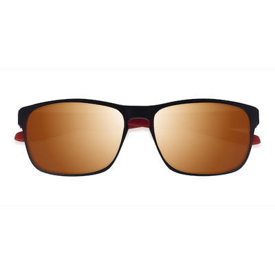 Male s rectangle Matte Black Orange Plastic Prescription sunglasses - Eyebuydirect s Kick