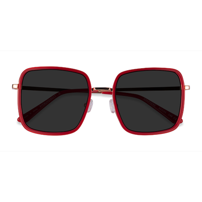 Female s square Red Gold Acetate,Metal Prescription sunglasses - Eyebuydirect s Graphene