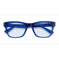 Unisex s rectangle Crystal Dark Blue Acetate Prescription sunglasses - Eyebuydirect s Kitt