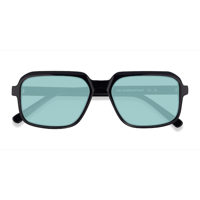 Unisex s square Black Acetate Prescription sunglasses - Eyebuydirect s Social
