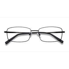 Unisex s rectangle Black Metal Prescription eyeglasses - Eyebuydirect s Braydon