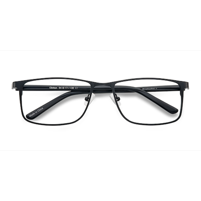 Unisex s rectangle Black Metal Prescription eyeglasses - Eyebuydirect s Clinton