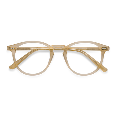 Unisex s round Clear Yellow Acetate Prescription eyeglasses - Eyebuydirect s Kyoto