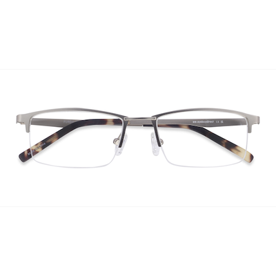 Unisex s rectangle Silver Metal Prescription eyeglasses - Eyebuydirect s Furox