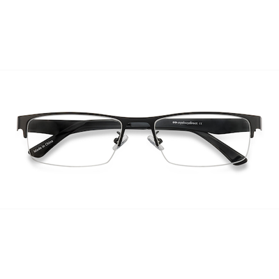 Unisex s rectangle Black Plastic, Metal Prescription eyeglasses - Eyebuydirect s Beau