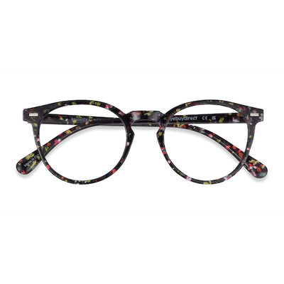 Unisex s round Red Floral Plastic Prescription eyeglasses - Eyebuydirect s Peninsula