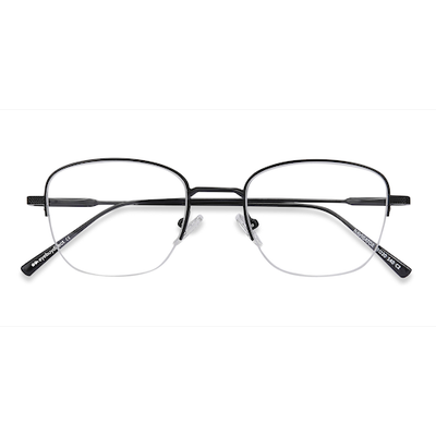 Unisex s rectangle Black Metal Prescription eyeglasses - Eyebuydirect s Navigator