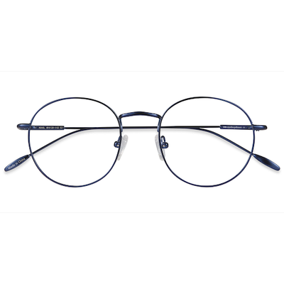 Unisex s round Navy Metal Prescription eyeglasses - Eyebuydirect s Novel