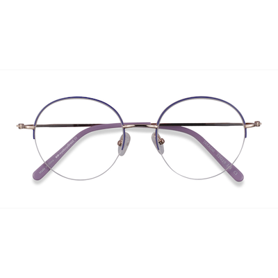 Unisex s round Purple & Gold Metal Prescription eyeglasses - Eyebuydirect s Takashi