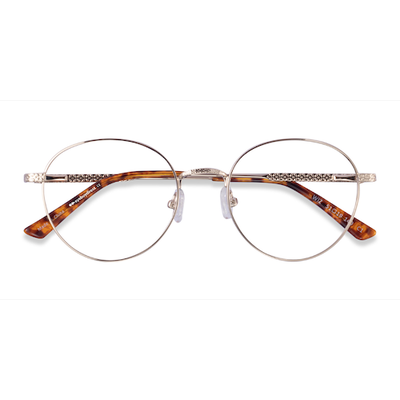 Unisex s round Gold Tortoise Metal Prescription eyeglasses - Eyebuydirect s Wiz