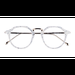 Female s round Black White Acetate,Metal Prescription eyeglasses - Eyebuydirect s Phoebe