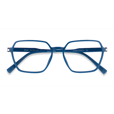 Unisex s geometric Navy Plastic Prescription eyeglasses - Eyebuydirect s Brisk