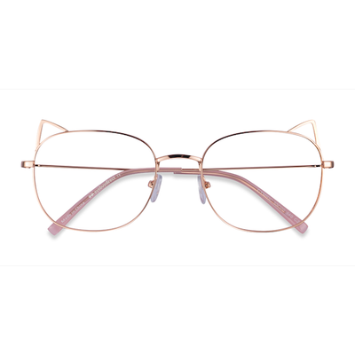 Female s horn Rose Gold Metal Prescription eyeglasses - Eyebuydirect s Cymric
