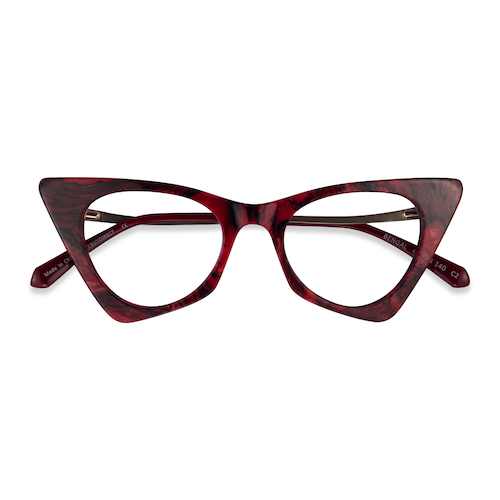 Female s horn Red Floral Acetate,Metal Prescription eyeglasses - Eyebuydirect s Bengal