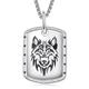 HXWZB Wolf Necklace for Men Sterling Silver Viking Necklace Dog Tag Pendant Necklace Viking Wolf Jewellery Gifts for Men