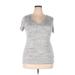 Merona Short Sleeve T-Shirt: Gray Marled Tops - Women's Size 2X-Large