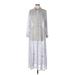 Soft Surroundings Casual Dress - Shirtdress: Gray Dresses - Women's Size Medium Petite