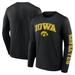 Men's Fanatics Branded Black Iowa Hawkeyes Distressed Arch Over Logo Long Sleeve T-Shirt