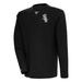 Men's Antigua Black Chicago White Sox Flier Bunker Pullover Sweatshirt