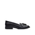 Clarks CamzinAngelica Wide Fit Shoes - Black Leather, Black, Size 3, Women