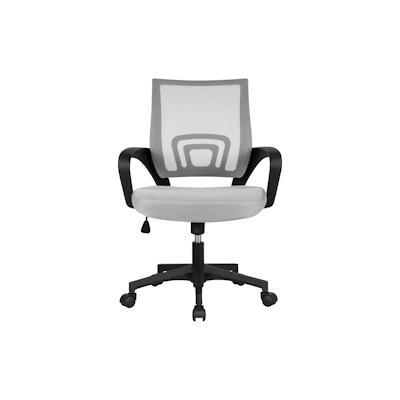 Yaheetech Bürostuhl mit Rollen Schreibtischstuhl Drehstuhl mit Wippfunktion Arbeitszimmer Grau Image