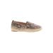 Sam Edelman Flats: Espadrille Stacked Heel Boho Chic Tan Snake Print Shoes - Women's Size 6 - Almond Toe