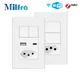 Brazil Smart Switch & Socket Tuya Wifi / Zigbee 2 Gang Button Smart Light Switch Outlet Voice