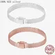 925 Sterling Silver Bracelets For Women Reflections Clip Charm Bead Bracelet Original Rose Gold