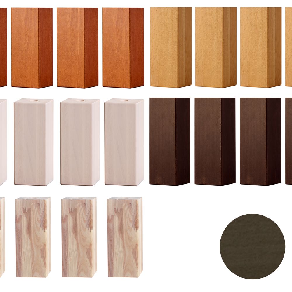 Hasena Soft-Line Füsse Cantu 4er-Set / 30 cm / Nussbaum, geölt Image